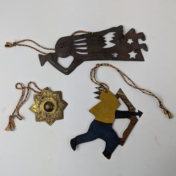 Handmade Other - Mexican Hattian Traditional Ornaments Holiday Christmas Hunter Angel Poncho Star